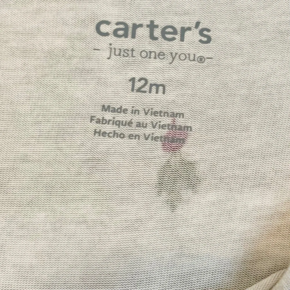 Carter's Just One‎ You Baby 12M Vegetable Print Pajama Set Gray 2pc NWT